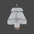Historical Naval Weapon Sailing Warship With Wooden Hull Multiple Masts And Cannons