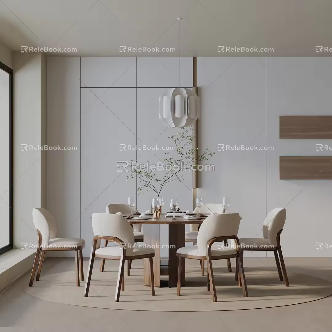 Modern dining table 3d model