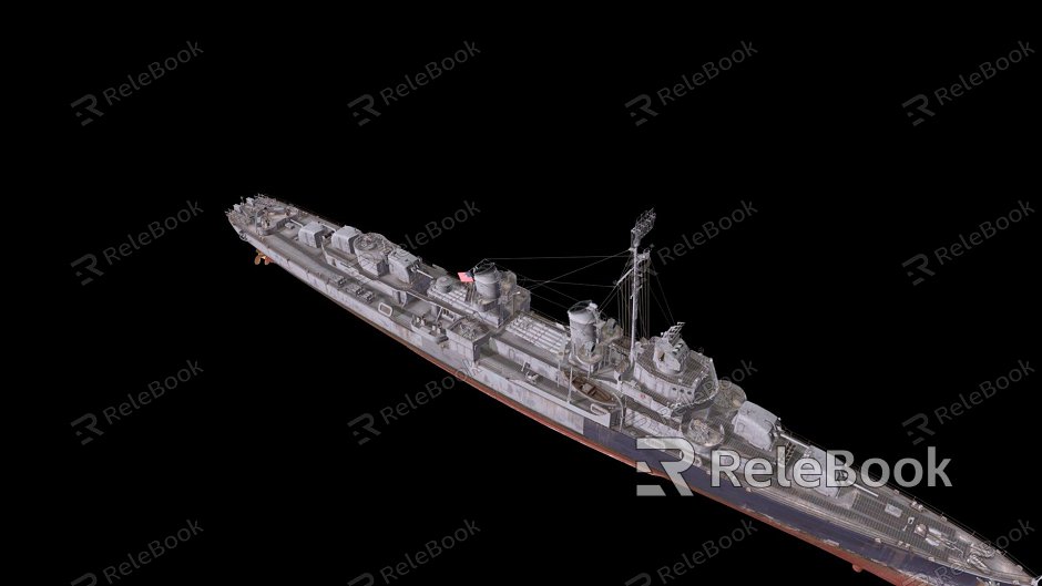 modern warship battleship destroyer model