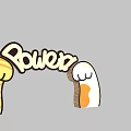 Cartoon Style Event Entrance With Orange Striped White Brown Claw Like Arms Displaying Power Lettering