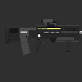 High Tech Tactical Rifle With Scope Magazine And Yellow Stripe Design 3d model