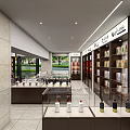 Tobacco and Alcohol Store Interior Design With Shelves Display Counters And Products