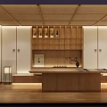 Traditional Japanese Private Box Interior With Tatami Seating Wooden Elements And Warm Lighting