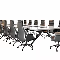 Spacious Modern Conference Table With Ergonomic Black Office Chairs In Professional Business Meeting Room