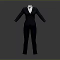 Dark Formal Business Suit With White Shirt And Tie For Professional Attire