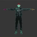 Black Tactical Uniform With Long Sleeve Top Multiple Pockets Pants And Cap