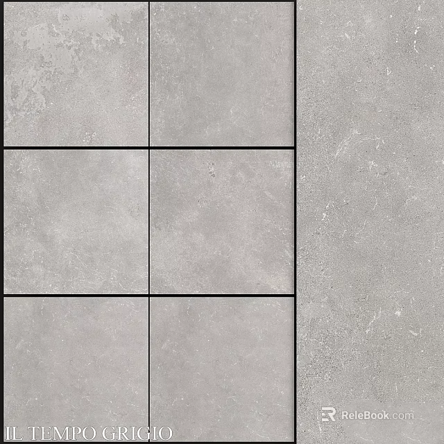 Modern Gray Square Tiles With Textured Surface For Interior Construction Components 3d model 