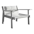 Modern Leisure Chair With Wooden Frame Armrests Brown Cushion And Fabric Seat