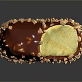 Delicious Chocolate Coated Ice Cream Bar With Sesame Seeds On Wooden Stick