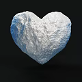 White Heart Shaped Object With Textured Surface On Black Background 3d model