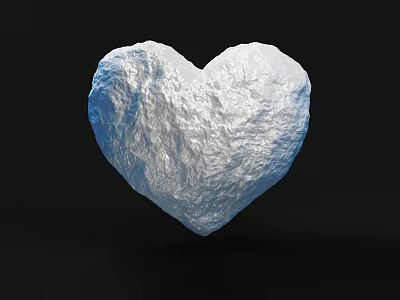 Love ice and snow love stone love heart shape 3d model