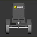 Gray Trailer Mounted Genset Generator With Two Wheels And Yellow Details 3d model