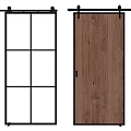 Wooden Barn Door Sliding Track System With Hardware Components And Installation Parts