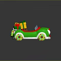 Green Toy Car With Colorful Gift Boxes On Top For Festive