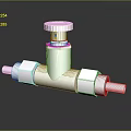 Stainless Steel Shiny Silver Hardware Valve Fitting With Knob And Connectors