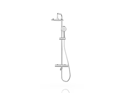 Modern Shower System With Overhead Head Handheld Sprayer And Adjustable Slide Bar 3d model