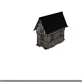 Traditional Ancient Building With Wooden Frame Stone Walls Tiled Roof And Carved Details