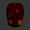 Innovative Weapon Themed Iron Man Helmet 3D Model With Red Orange Glowing Eyes