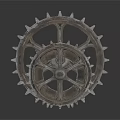 Industrial Metal Gear Equipment Featuring Two Large Spur Gears With Mechanical Teeth And Durable Structure