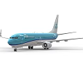 KLM Blue And White Passenger Airplane With Windows And Landing Gear On Ground