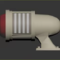 Silver Metal Household Signal Light With Red Lens Striped Surface And Stable Base