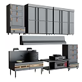 Modern Kitchen With Dark Cabinets Gold Accents Range Hood And Built In Appliances