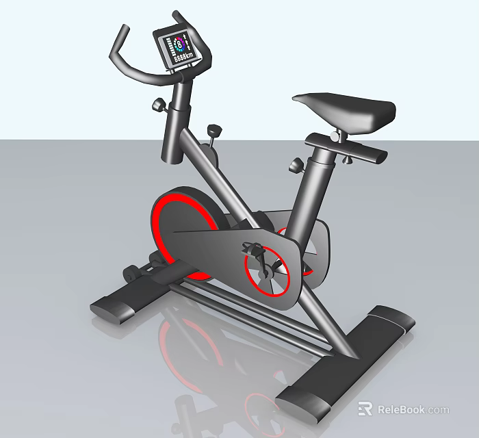 Fitness Equipment Stationary Bike With LCD Display And Adjustable Seat For Home Gym 3d model 