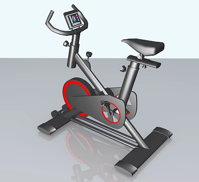 Fitness Equipment Stationary Bike With LCD Display And Adjustable Seat For Home Gym 3d model