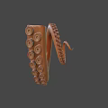 Realistic 3D Octopus Tentacle Model With Detailed Suckers And Brown Texture 3d model