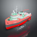Detailed Model Ship With Red Green Hull AS2 RIO DE LA PLATA Collectible