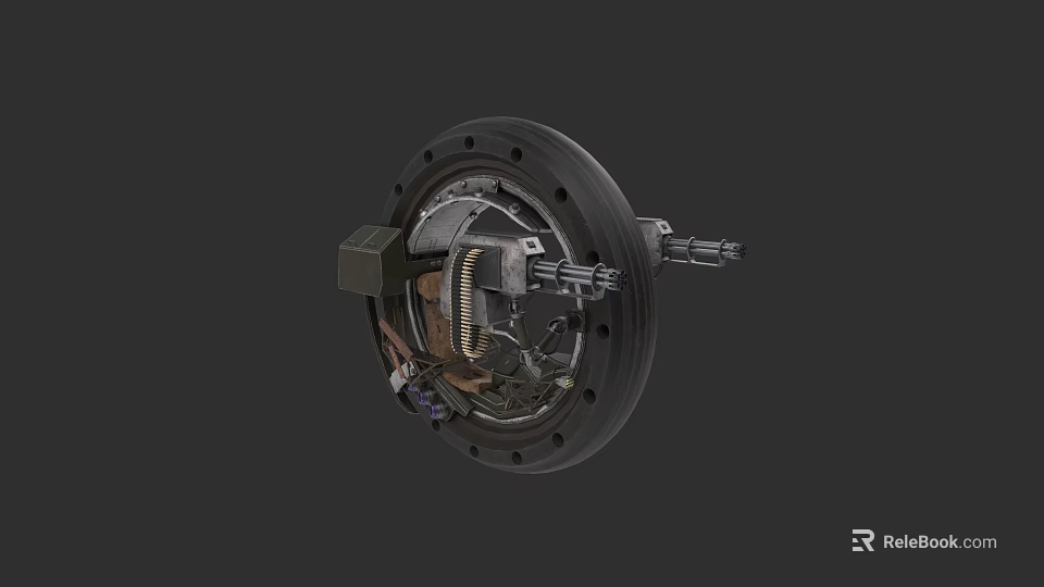 Mechanical Brake Disc Assembly 3D Model With Metal Structure Gears And Springs 3d model 