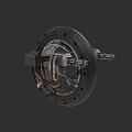 Mechanical Brake Disc Assembly 3D Model With Metal Structure Gears And Springs 3d model