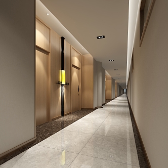 Modern Away Hotel Guest Room Away Corridor Access 3d model