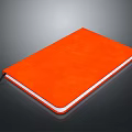 Orange Notebook With Smooth Cover And Black String For Daily Use 3d model