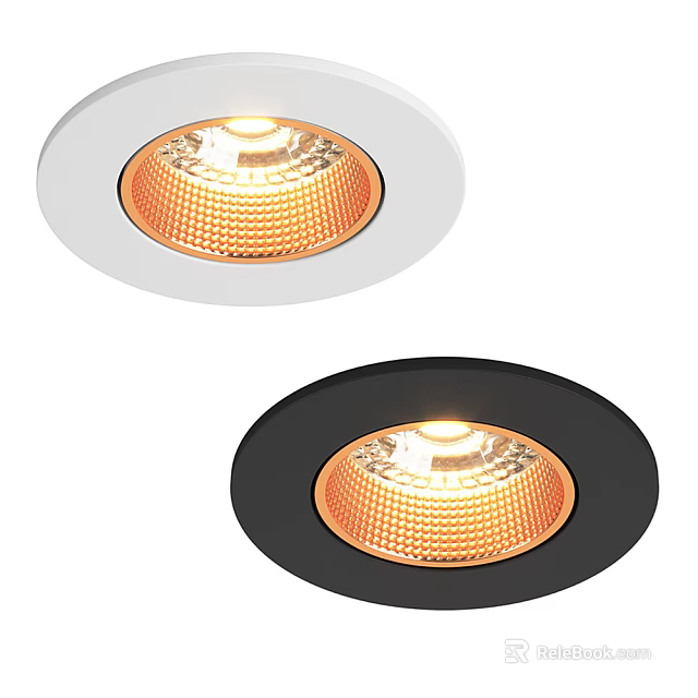 LED Downlights With White And Black Trim For Modern Indoor Warm Lighting 3d model 