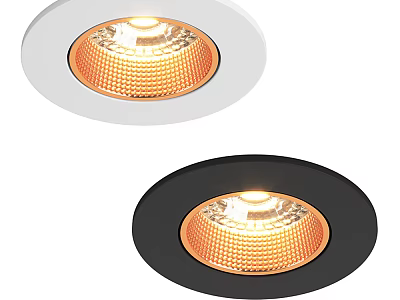 LED Downlights With White And Black Trim For Modern Indoor Warm Lighting 3d model