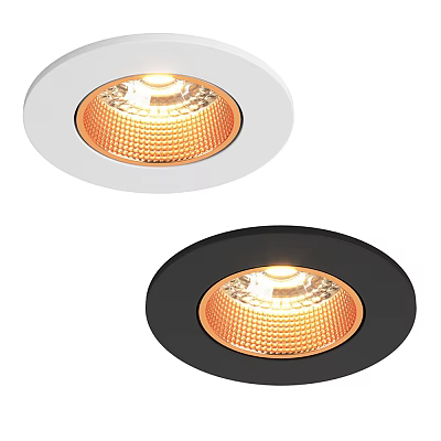 LED Downlights With White And Black Trim For Modern Indoor Warm Lighting 3d model