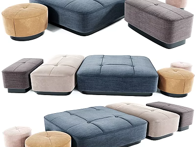 Stylish Sofa Stools In Various Colors And Different Shapes For Home Decor 3d model