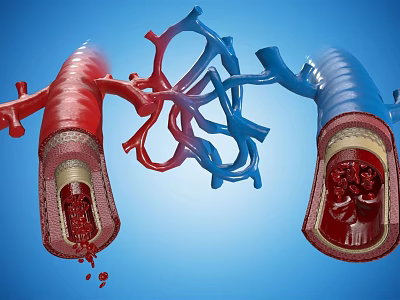 Medical Device For 3D Vascular Anatomy Visualization With Internal Thrombus And Blood Flow Structure 3d model