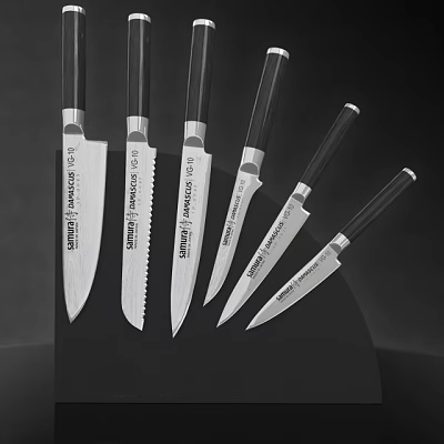 High Quality Kitchen Knife Set With Various Blade Types And Ergonomic Handles 3d model High Quality Kitchen Knife Set With Various Blade Types And Ergonomic Handles 3d model