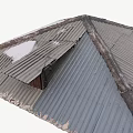 Snow Covered Corrugated Metal Roof With Multi Sloped Structure And Intersecting Ridges