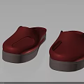 Casual Red Indoor Slippers with White Sole and Simple Comfortable Design