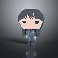 Cartoon Style Game and Movie Character Figure With Dark Long Hair Braids And Dark Robe