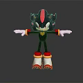 Shadow the Hedgehog Character with Black Red Stripes White Gloves Red Shoes and Outstretched Arms