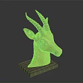 Lifelike Antelope Head Taxidermy Mount Display On Wooden Pedestal Stand