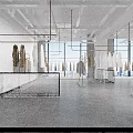 Modern Clothing Store Interior With Fashion Display Racks And Mannequins