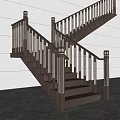 Modern Indoor Staircase With Wooden Steps Metal Railings Corner Design And White Wall