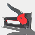 Black And Red Manual Staple Gun Weapon With Ergonomic Handle And Metal Body
