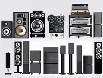 Modern Audio Combination Floor-Standing Audio Wall-Mounting Audio Recording Machine 3d model