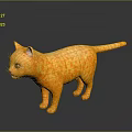 Orange Cat Character Model With Bright Fur And Realistic Standing Features